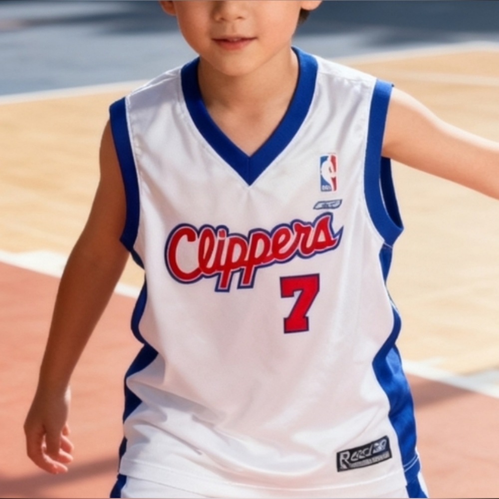 Reebok NBA Jersey Youth XL 18-20 White Royal Blue Basketball Jersey Mesh